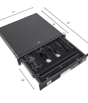 ProX T-2RD-18-WMF | 2U Rack Drawer with MIC Foam | Built-in Combo Lock & Steel Design
