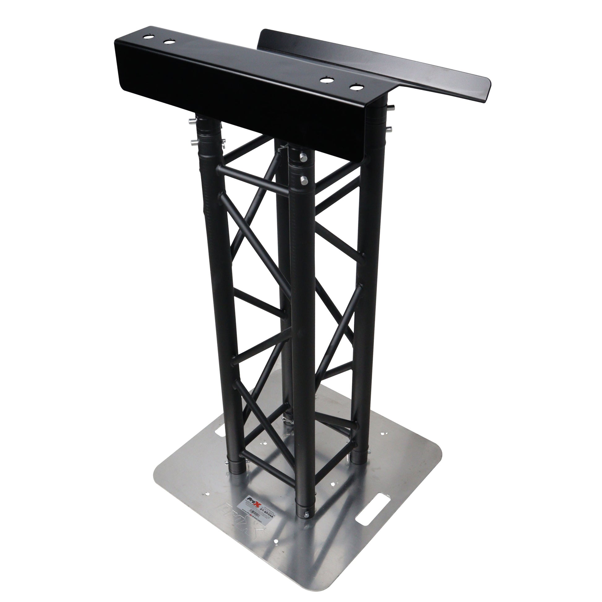 ProX XT-LECTERN24BL | 24in Angled Truss Lectern Top | Black Aluminum with D-Series Connector Punchouts