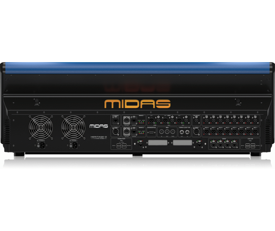Midas MDS-HD96-24-CC-TP | Heritage-D Console with Touring Flight Case | AI Mixing & Graviton Mk2 Engine