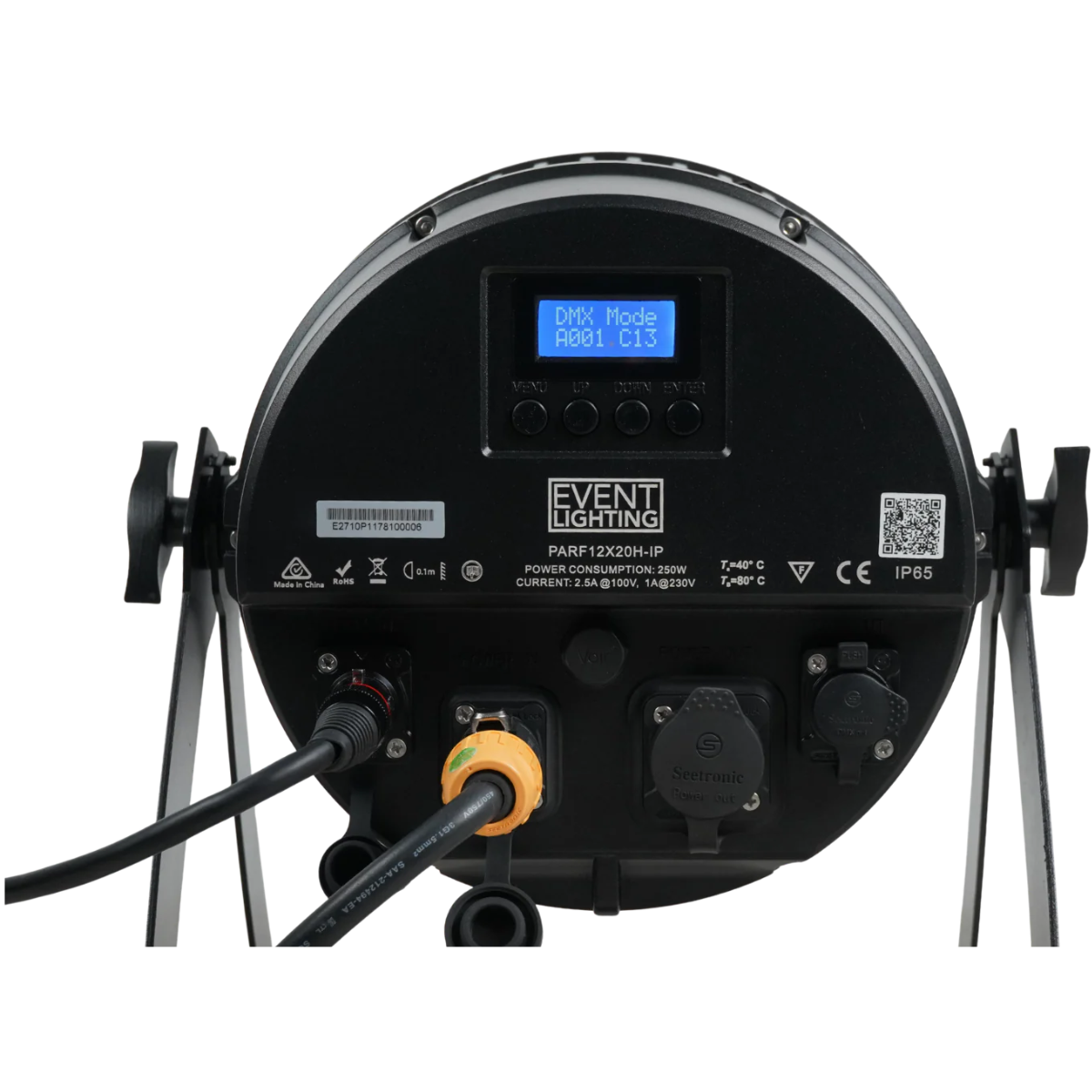 Event Lighting PARF12X20HIP | 12x20W RGBWAU LEDs | IP65 Par with Electronic Frost
