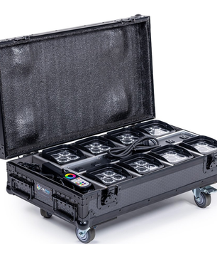 ColorKey MobilePar Mini Hex 4 MKII (8-Pack) | Wireless Battery Uplighting Kit | Charging Case with App Control