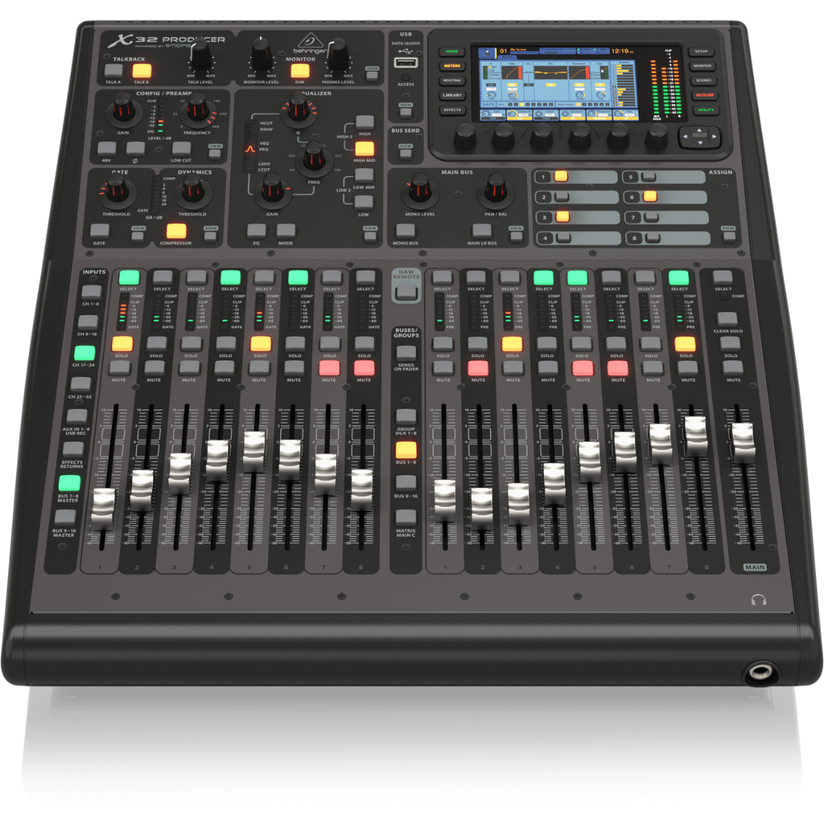 Behringer X32 PRODUCER | 40 Input Digital Mixer | Rackmount with 16 Midas Preamps & USB Interface