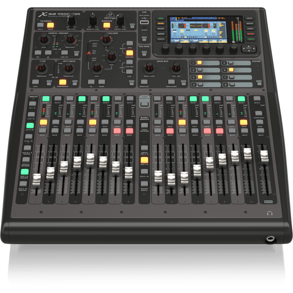 Behringer X32 PRODUCER | 40 Input Digital Mixer | Rackmount with 16 Midas Preamps & USB Interface