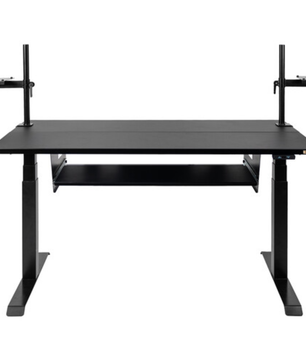 Wavebone Starship Black | Height Adjustable Studio Desk | Standing Workstation with Keyboard Tray