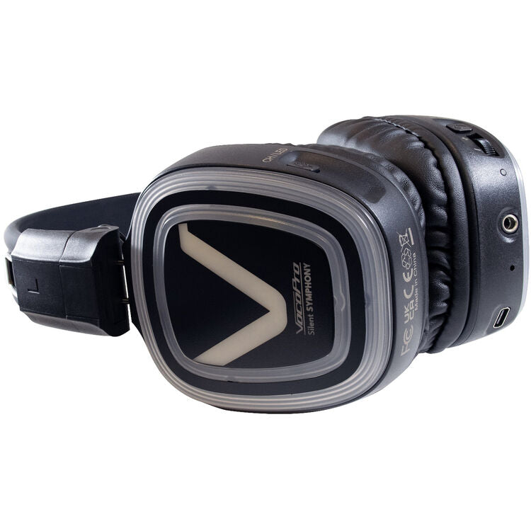 VocoPro Silent Disco Pro 3100 | 100 Wireless Headphones + 3 Channels | Lightweight Design with LED