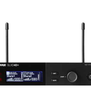 Shure SLXD4DPLUS--G57 | Dual-Channel Digital Receiver | 470-608 MHz Wideband RF