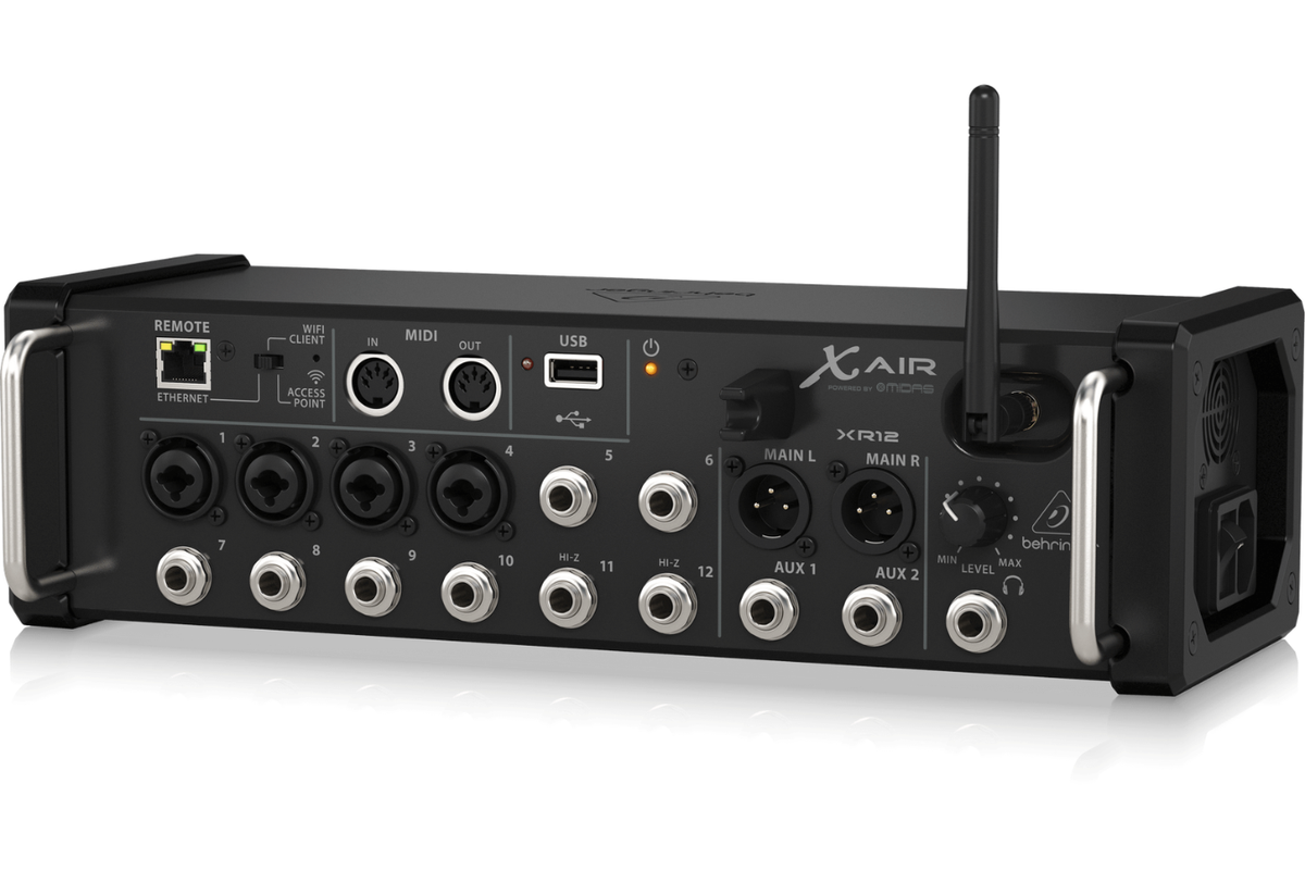 Behringer XR12 | 12 Input Digital Mixer with WiFi | Tablet Controlled Rack Mixer with USB Recording