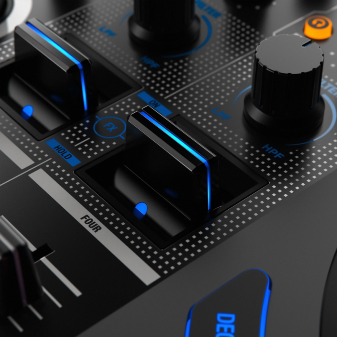 Reloop Mixon 8 Pro | 4-Deck Hybrid DJ Controller | Dual USB, Jog Displays & Standalone Mixer