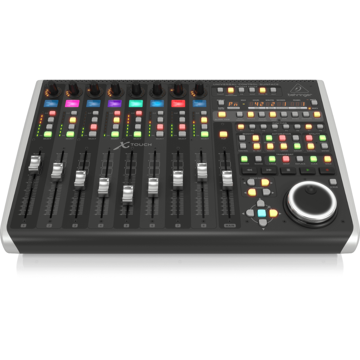 Behringer X Touch | 9 Motorized Faders DAW Controller | USB MIDI Control Surface with LCD Scribble Strips