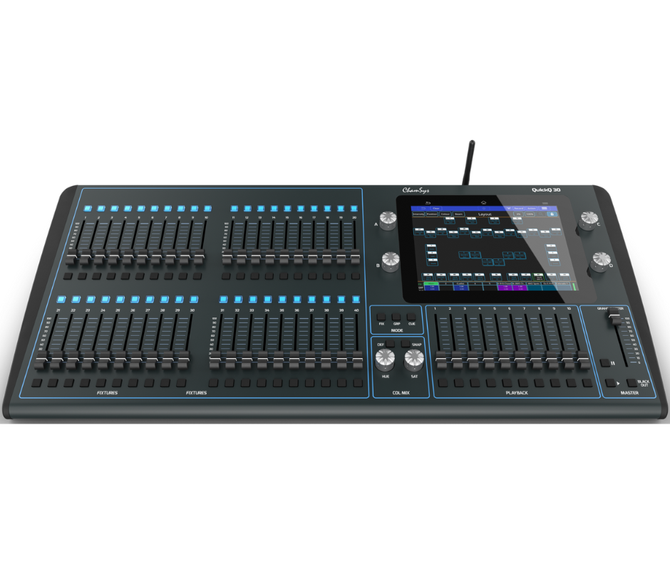 ChamSys QuickQ 30 | 9.7in Touchscreen Console for LED & Moving Lights | 4 Universes & 40 Fixture Faders