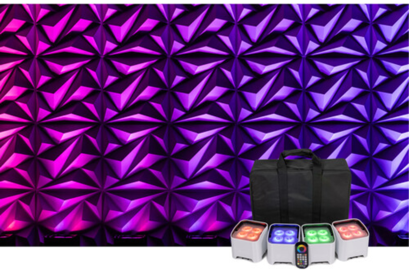 ColorKey MobilePar Mini Hex 4 MKII 4-Pack | Wireless Battery-Powered Uplights | RGBAW+UV Wash Lights with Carrying Case
