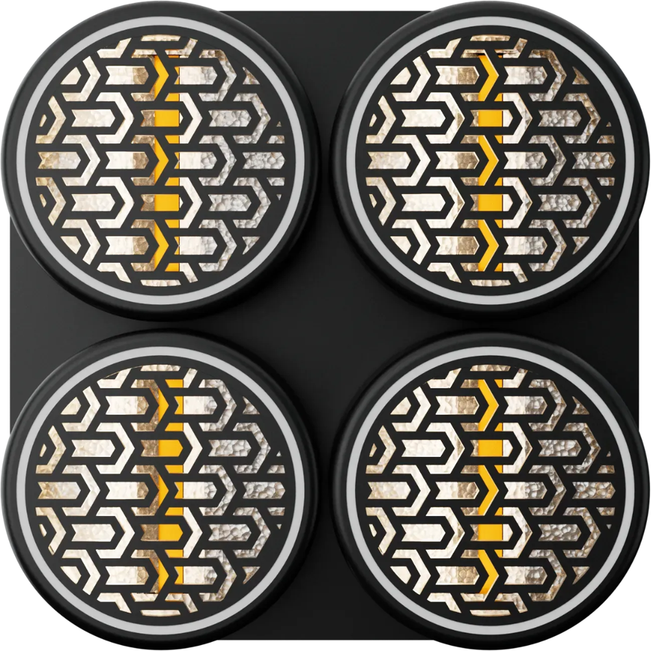 Blizzard Lighting Lux Quadra X4 | 4x50W WW Blinder with RGB Ring | Aura FX + DMX & TRUE1