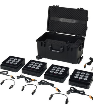 Ape Labs Marvel Pix TourBox | Set of 4 Battery-Powered IP65 LED Uplights w/ Pixel Control