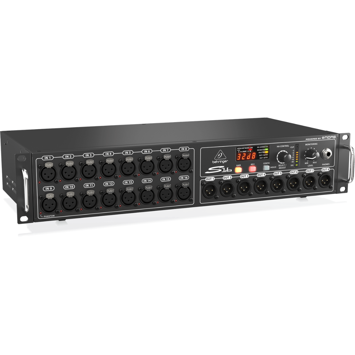Behringer S16 | 16 Remote Midas Preamps | 8 XLR Outputs with AES50 Networking