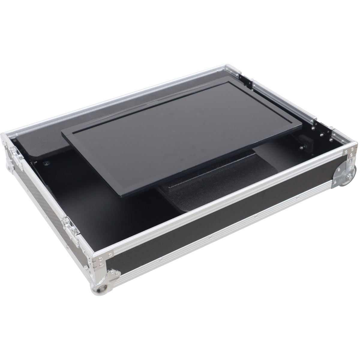 ProX XS TV32FMW | 32 Inch LED TV Flight Case | Adjustable Floor Monitor Case with Wheels