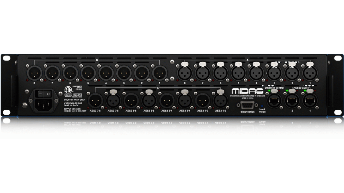 Midas MDS-DL155 | 16x16 AES3 Stage Box | 96kHz Remote I/O via CAT5
