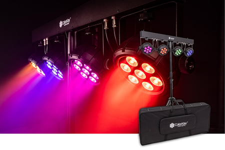 ColorKey PartyBar Mobile 500 EL | Wireless Battery Powered DJ Light Bar | All-in-One Wash System with Stand