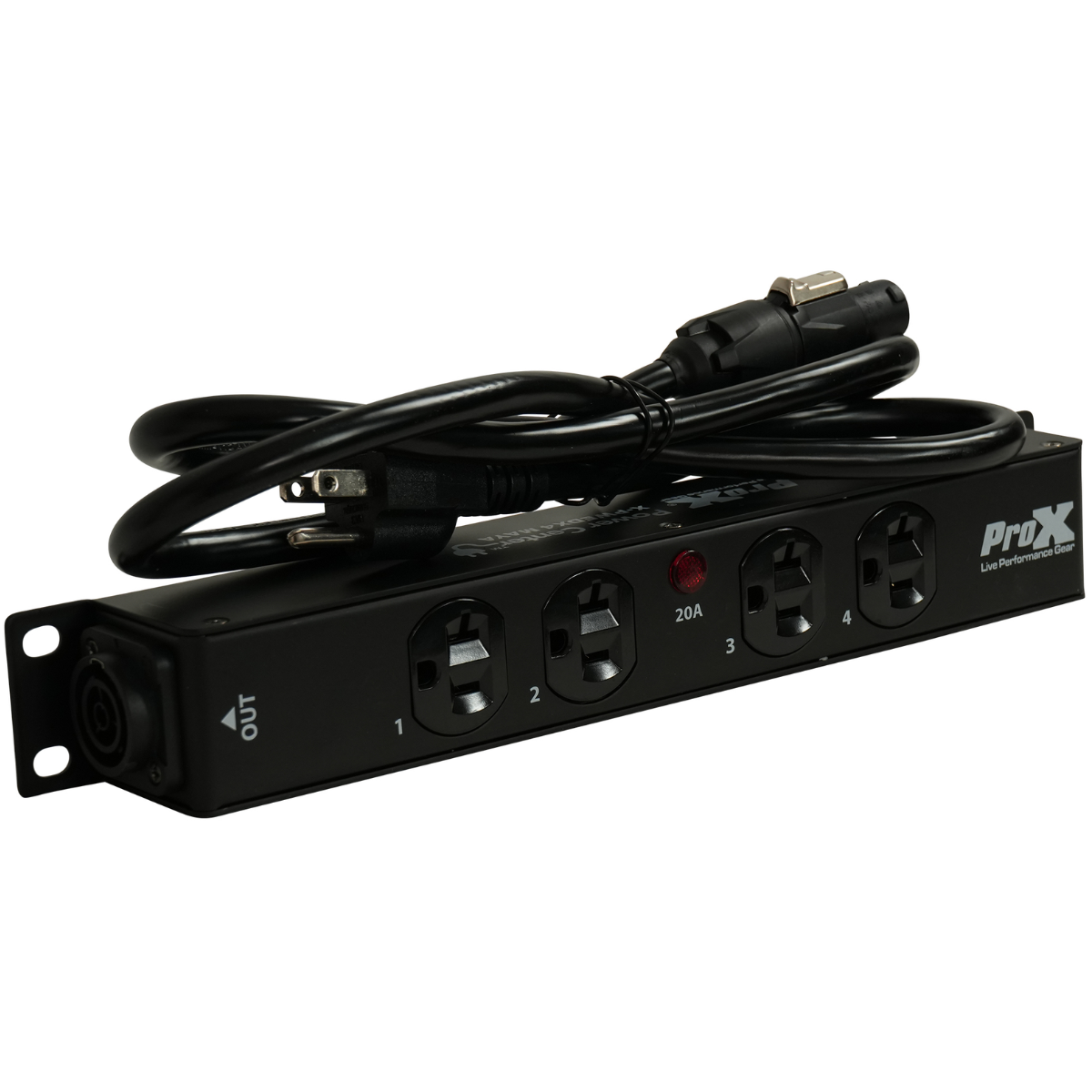 ProX X PWEDX4MAYA | 4 Outlet Edison Power Strip | TRUE1 IN/OUT 20A Power Center