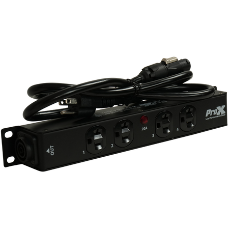 ProX X PWEDX4MAYA | 4 Outlet Edison Power Strip | TRUE1 IN/OUT 20A Power Center