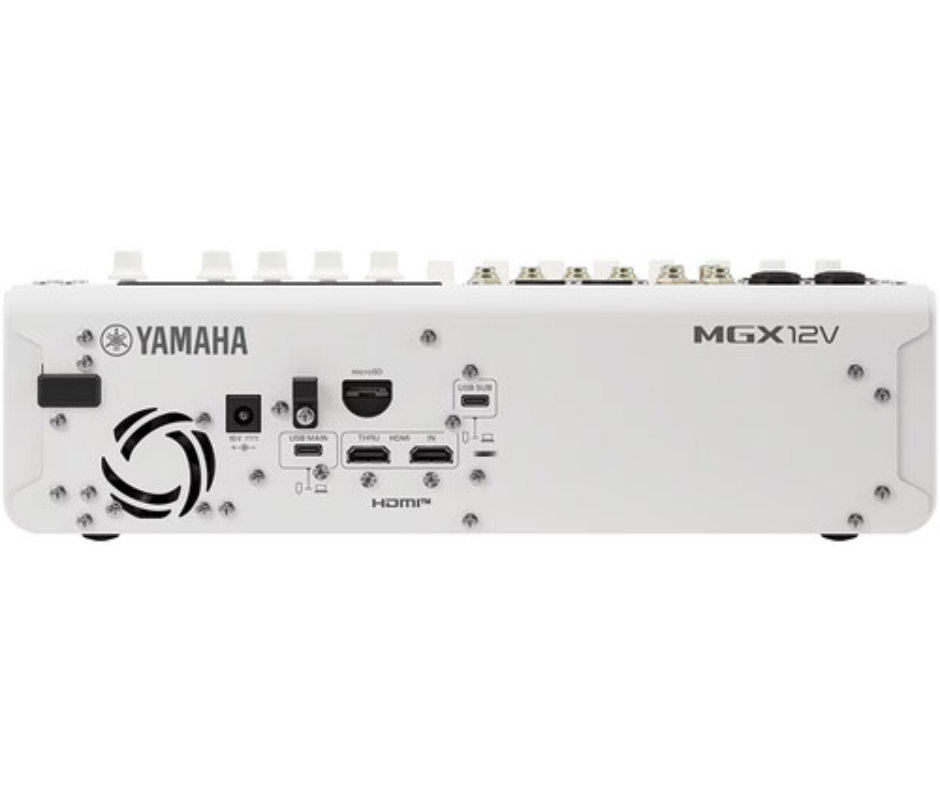 Yamaha MGX12V W | 18-Channel Digital Mixer with 4K HDMI Capture, USB Audio, Bluetooth & FX – White