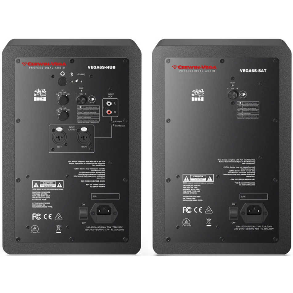 Cerwin Vega VEGA6SB-PR | 6in Studio Monitor Pair with DSP | Bluetooth, SKAA & SKAA Pro Wireless Audio