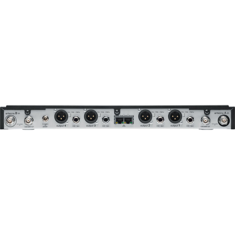 Shure SLXD4Q+ (G57 Band) | Quad Digital Wireless Receiver | 4-Channel UHF with Ethernet & Cascade