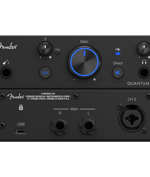 Fender Quantum LT 2 | 2x2 USB-C Interface | 75dB MAX-HD Preamp with Loopback