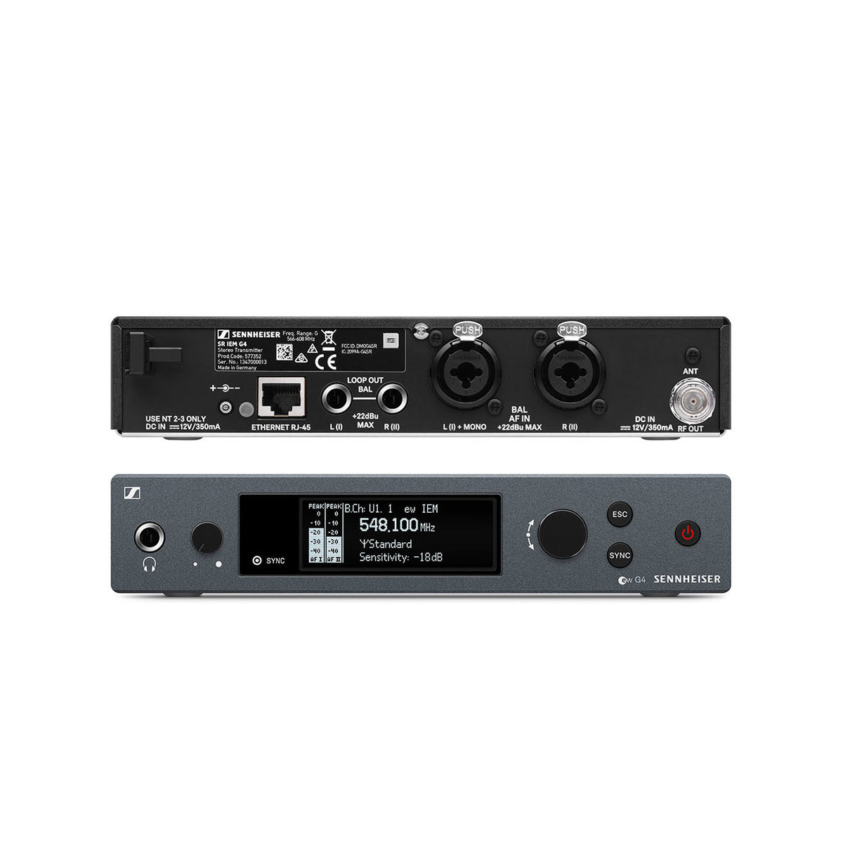 Sennheiser EW IEM G4 (G) | Stereo Wireless IEM System with IE4 Earbuds | 566–608 MHz G Band (ID: 509610)