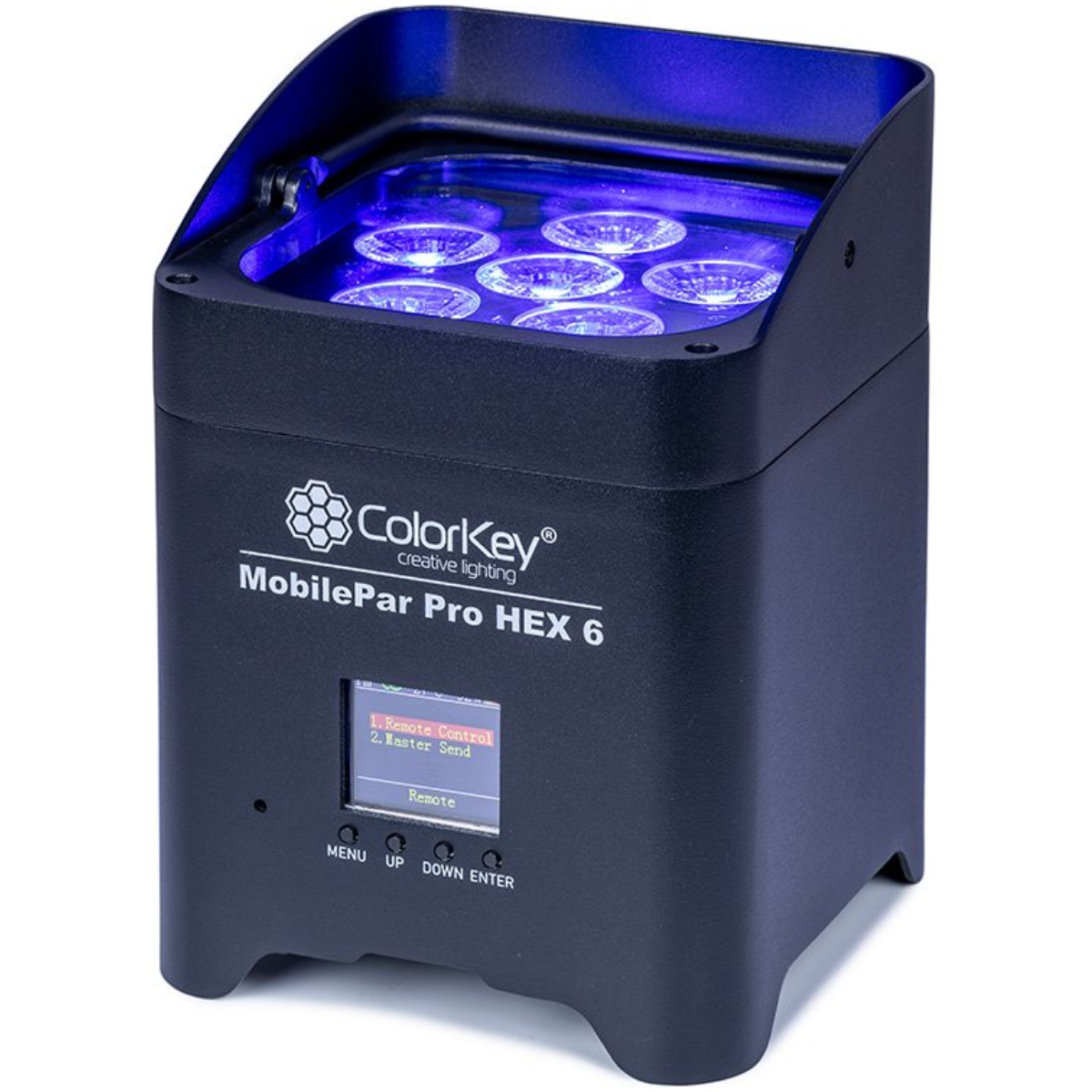 ColorKey MobilePar Pro Hex 6 4-Pack | Wireless Battery Uplights with Case | RGBAW-UV 6x12W LEDs