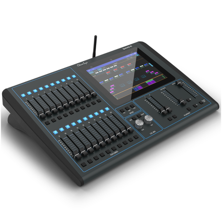 ChamSys QuickQ 10 | 9.7in Touchscreen Lighting Console | 20 Fixture Faders & Wi-Fi Control