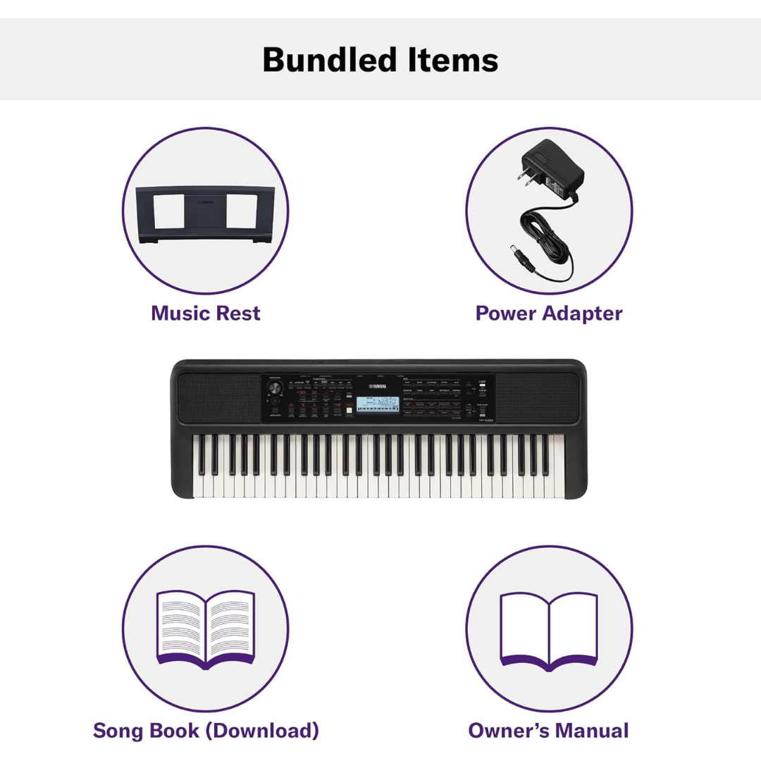 Yamaha PSR-E383 | 61-Key Portable Keyboard - 650 Voices | Touch Response & Lesson Tools
