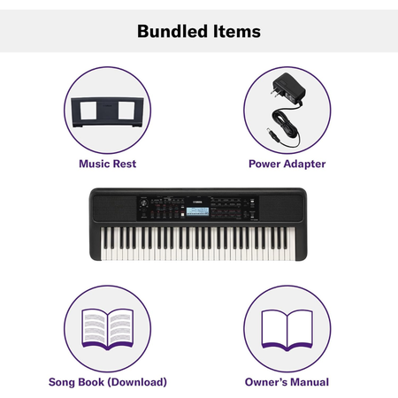 Yamaha PSR-E383 | 61-Key Portable Keyboard - 650 Voices | Touch Response & Lesson Tools