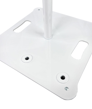 Odyssey LSBP96WHT | Pair of White Speaker Stands | 95in Adjustable Height with Base Plates