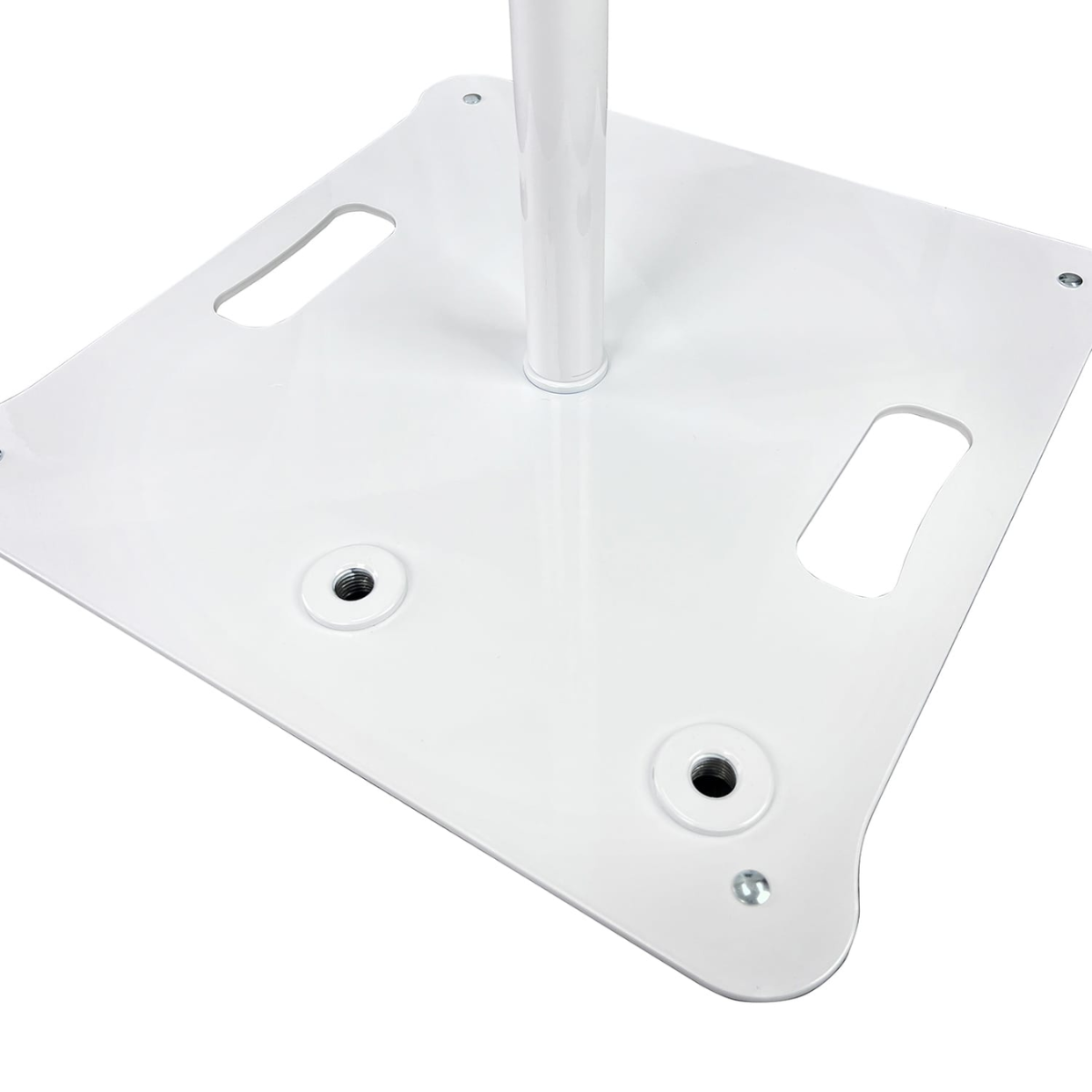 Odyssey LSBP96WHT | Pair of White Speaker Stands | 95in Adjustable Height with Base Plates