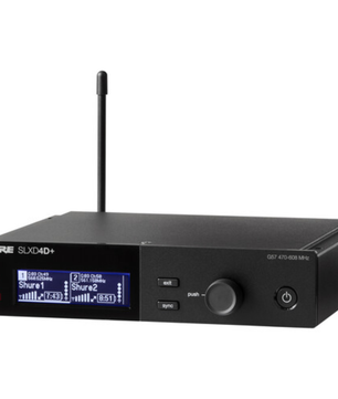 Shure SLXD4D+ - G57 | Dual-Channel Digital Receiver | 470-608 MHz Wideband RF