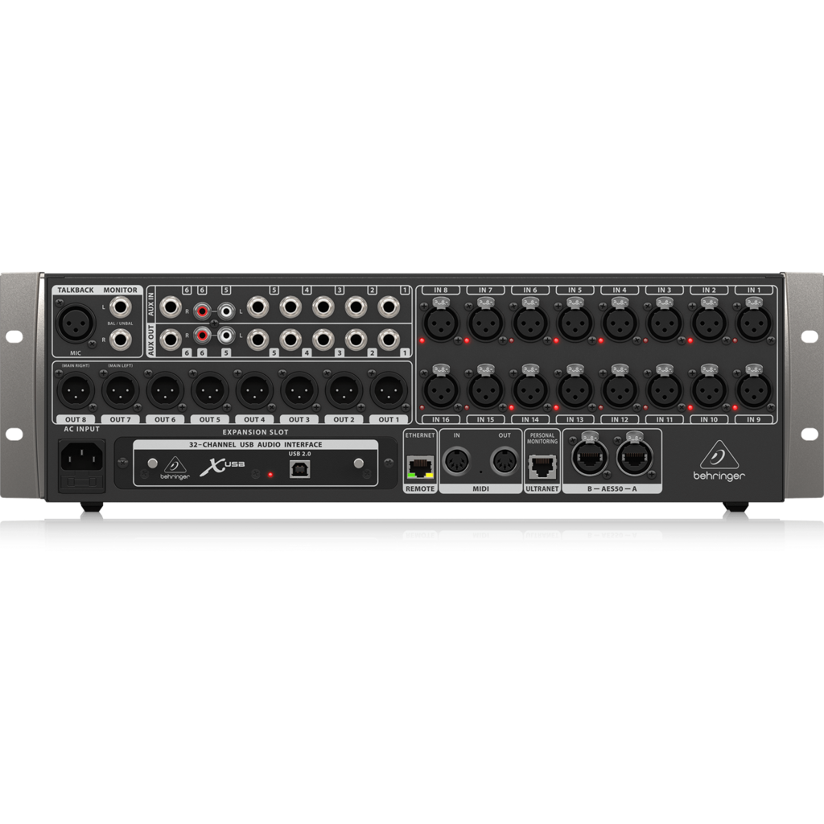 Behringer X32 RACK | 40 Input Digital Mixer | Rackmount with 16 Midas Preamps & Remote Control