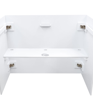 Odyssey PDJBOOTH483824WHITE | Folding DJ Booth Facade | 48in Portable Workstation with Shelves