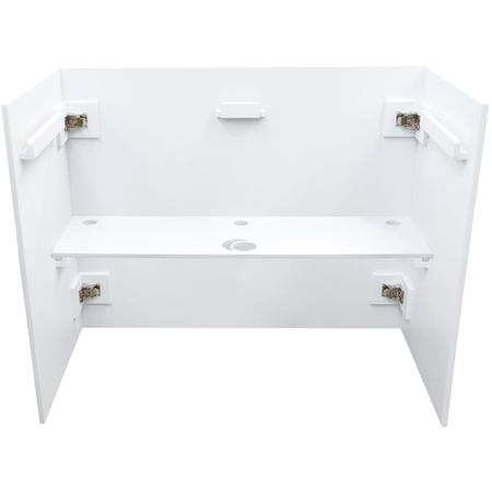 Odyssey PDJBOOTH483824WHITE | Folding DJ Booth Facade | 48in Portable Workstation with Shelves