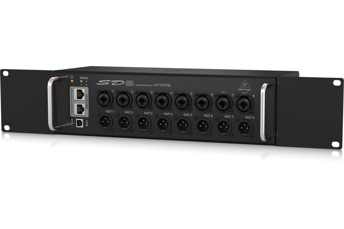 Behringer SD8 | 8 Midas Preamps - AES50 Stage Box | ULTRANET Hub with 8 Outputs