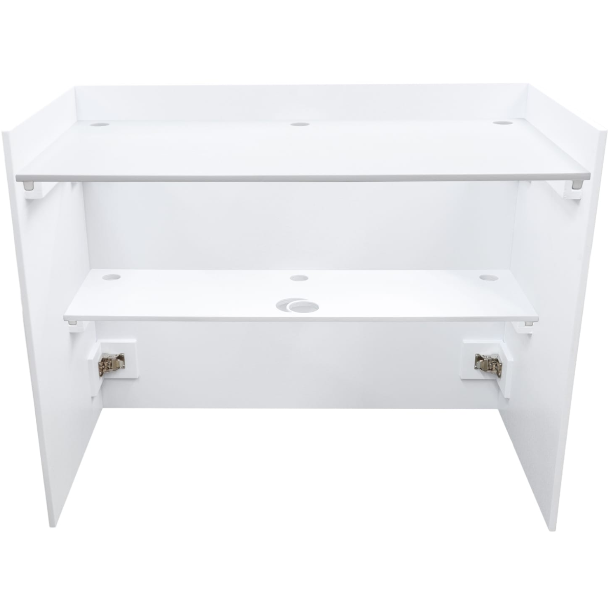 Odyssey PDJBOOTH483824WHITE | Folding DJ Booth Facade | 48in Portable Workstation with Shelves