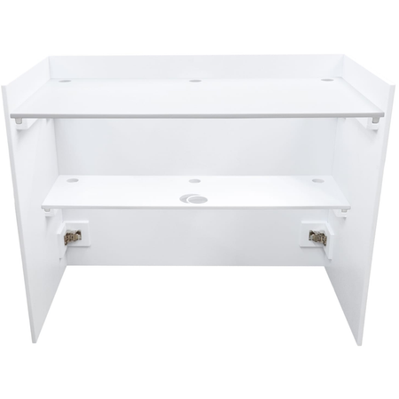 Odyssey PDJBOOTH483824WHITE | Folding DJ Booth Facade | 48in Portable Workstation with Shelves