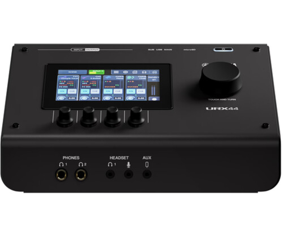 Yamaha URX44 B | 32-Bit Interface with DSP & Touchscreen | 4 Mic Inputs + microSD Multitrack Recording