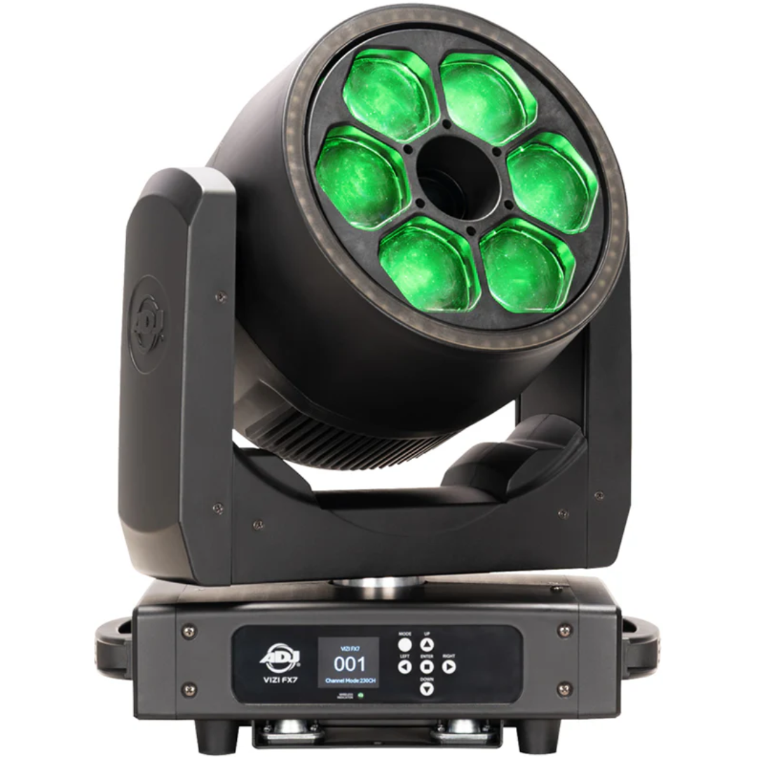 American DJ Vizi FX7 | 420W RGBL Moving Head - Beam, Wash, Kaleidoscope & LED Ring | Zoom 8°–38°, Pixel Control