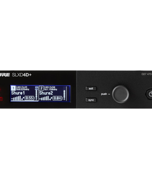 Shure SLXD4D+ - G57 | Dual-Channel Digital Receiver | 470-608 MHz Wideband RF