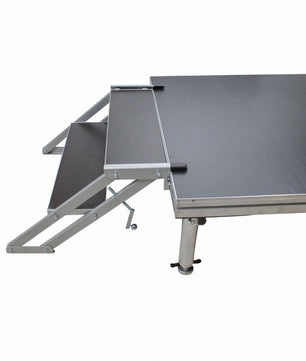 ProX XSQ-ST2 | 2 Step Heavy Duty Stage Stairs | Adjustable 14in to 18in Height with Handrails