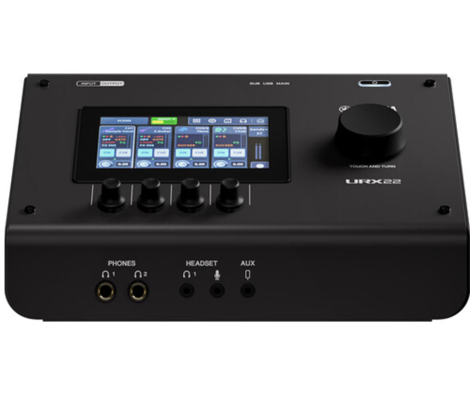Yamaha URX22 B | 32-Bit USB-C Audio Interface with DSP | Touchscreen Control for Streaming & Production