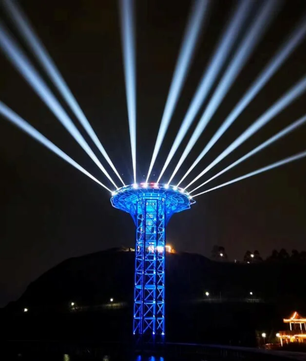 Crisp Jubaris beam 380IP | 380W IP65 Outdoor Beam Light | RGB Halo + Dual Prism FX