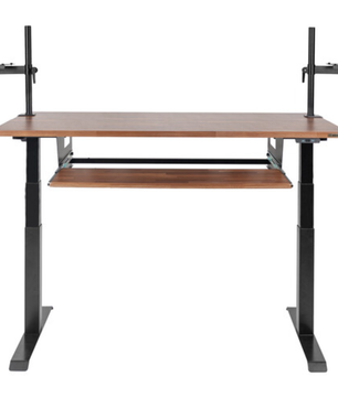 Wavebone Starship Wood | Height Adjustable Studio Desk | Standing Workstation with Keyboard Tray