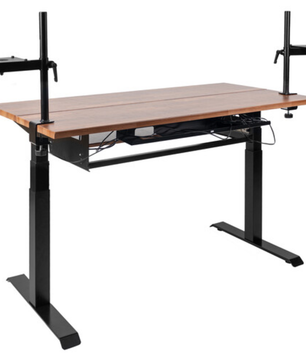 Wavebone Starship Wood | Height Adjustable Studio Desk | Standing Workstation with Keyboard Tray