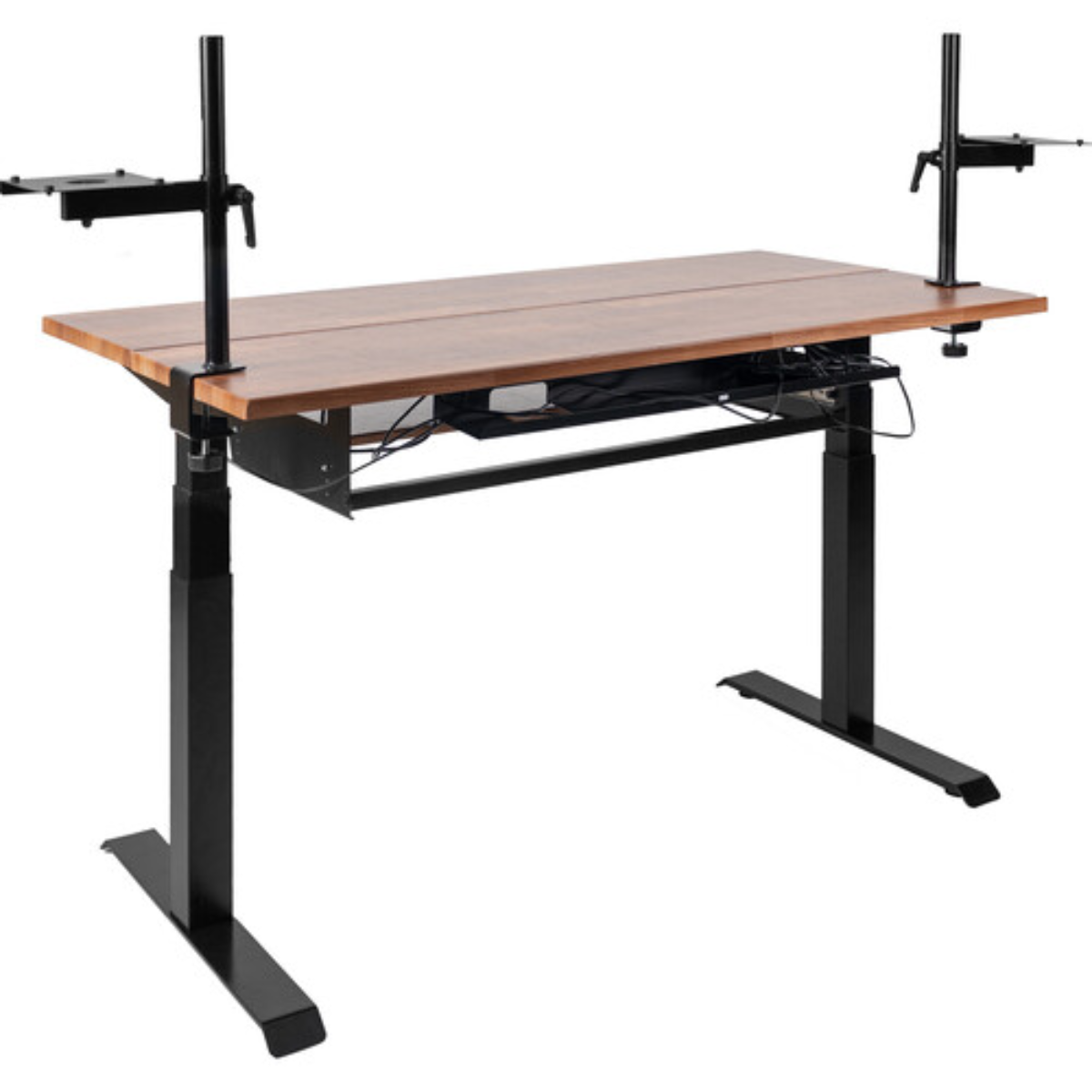 Wavebone Starship Wood | Height Adjustable Studio Desk | Standing Workstation with Keyboard Tray